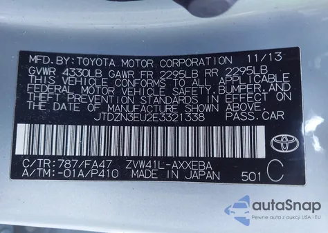 2014 Toyota Prius V Two из США, поврежденный, VIN JTDZN3EU2E3321338